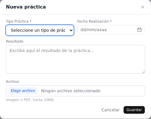 No oncológico, prácticas realizadas y derivaciones