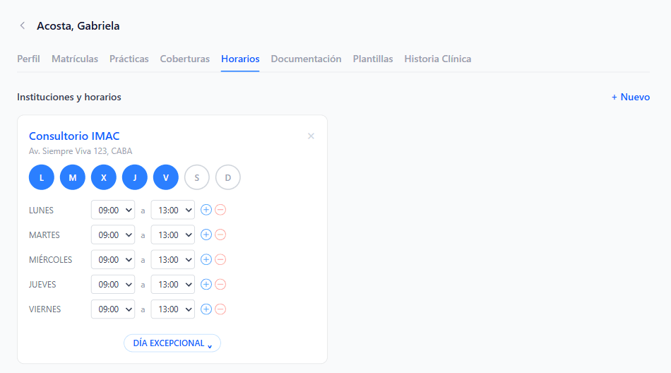 Horarios de atención